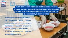 «Единая Россия» проводит мониторинг качества горячего питания образовательных учреждениях Тувы