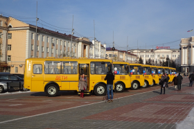 Вручение автобусов в рамках проекта