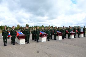 Перезахоронение останков солдат в Амурской области