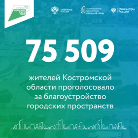 Более 75 тысяч голосов отдали жители Костромской области за дизайн-проекты благоустройства территорий